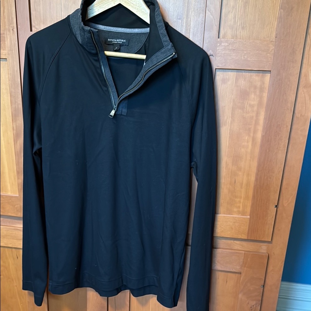 Banana Republic Black with Gray Collar Pullover